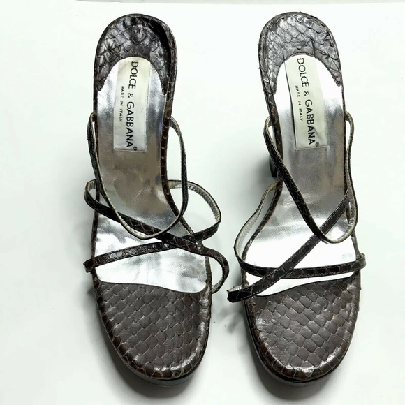 Dolce & Gabbana Black Snake Skin  Platform Sandals main image 1